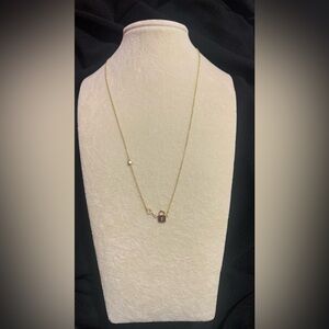 NWOT. Gold Necklace with Lock and Key Charm.